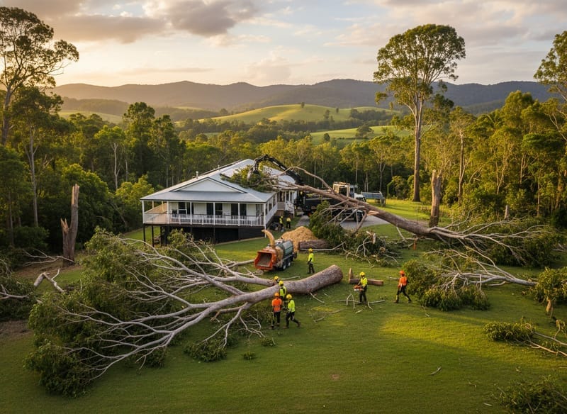 Storm Damage Tree Removal performed by Sunshine Coast Hinterland Arborist in the Hinterland